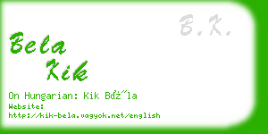 bela kik business card